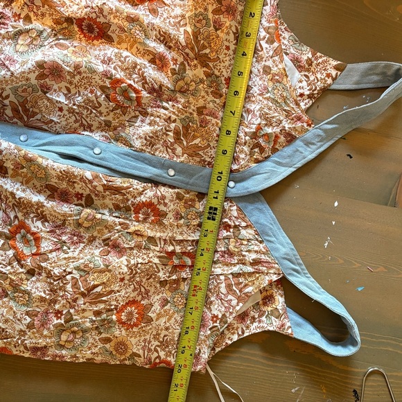 DAVI & DANI Floral Maxi Dress with Denim Trim Size Large - Picture 9 of 10